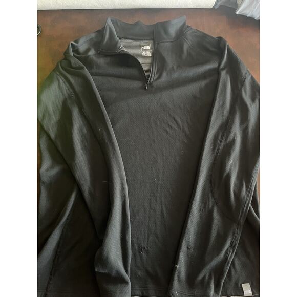 The North Face Womens Flashdry Black Mock Neck 1/4 Zip Pull Over Black Rusched - Picture 5 of 8